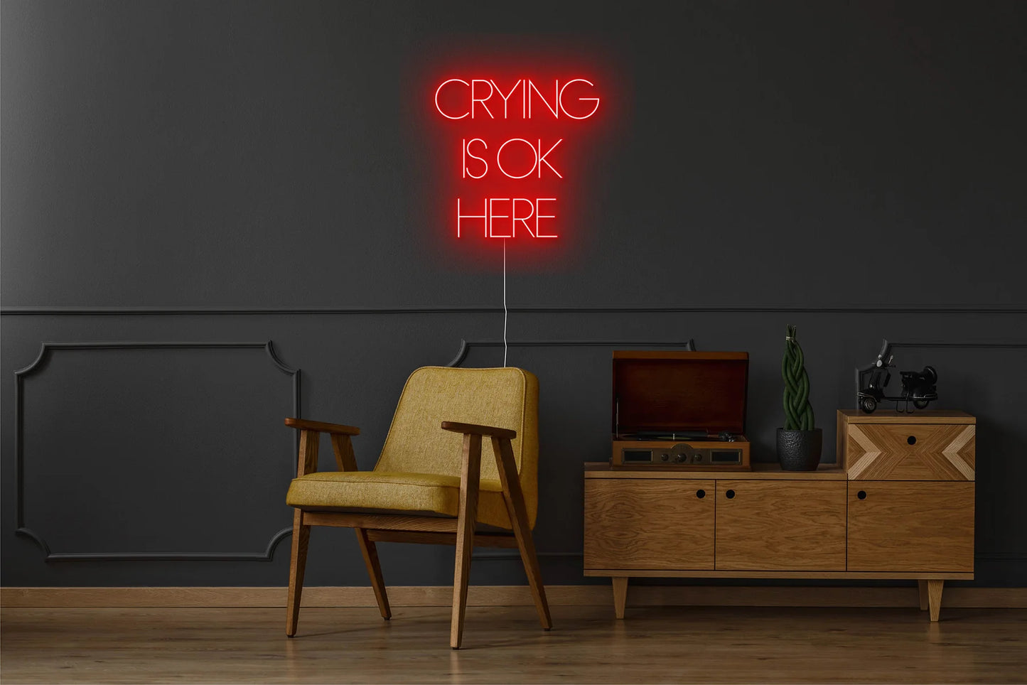 CRYING IS OK HERE NEON DECO LED
