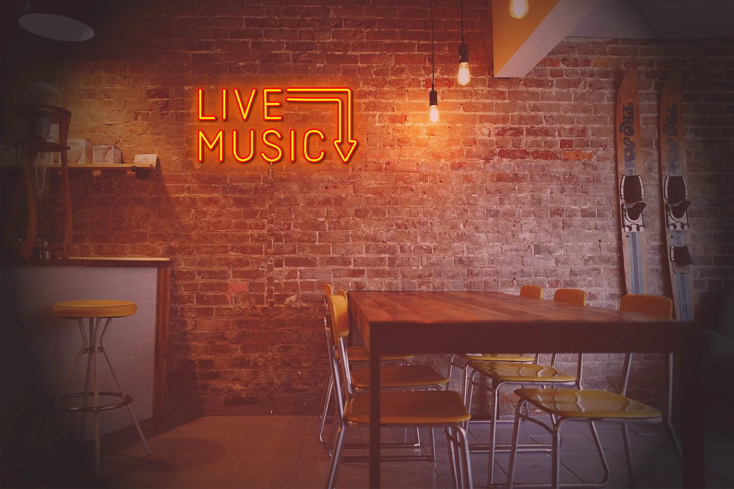 LIVE MUSIC NEON LED DECOR.